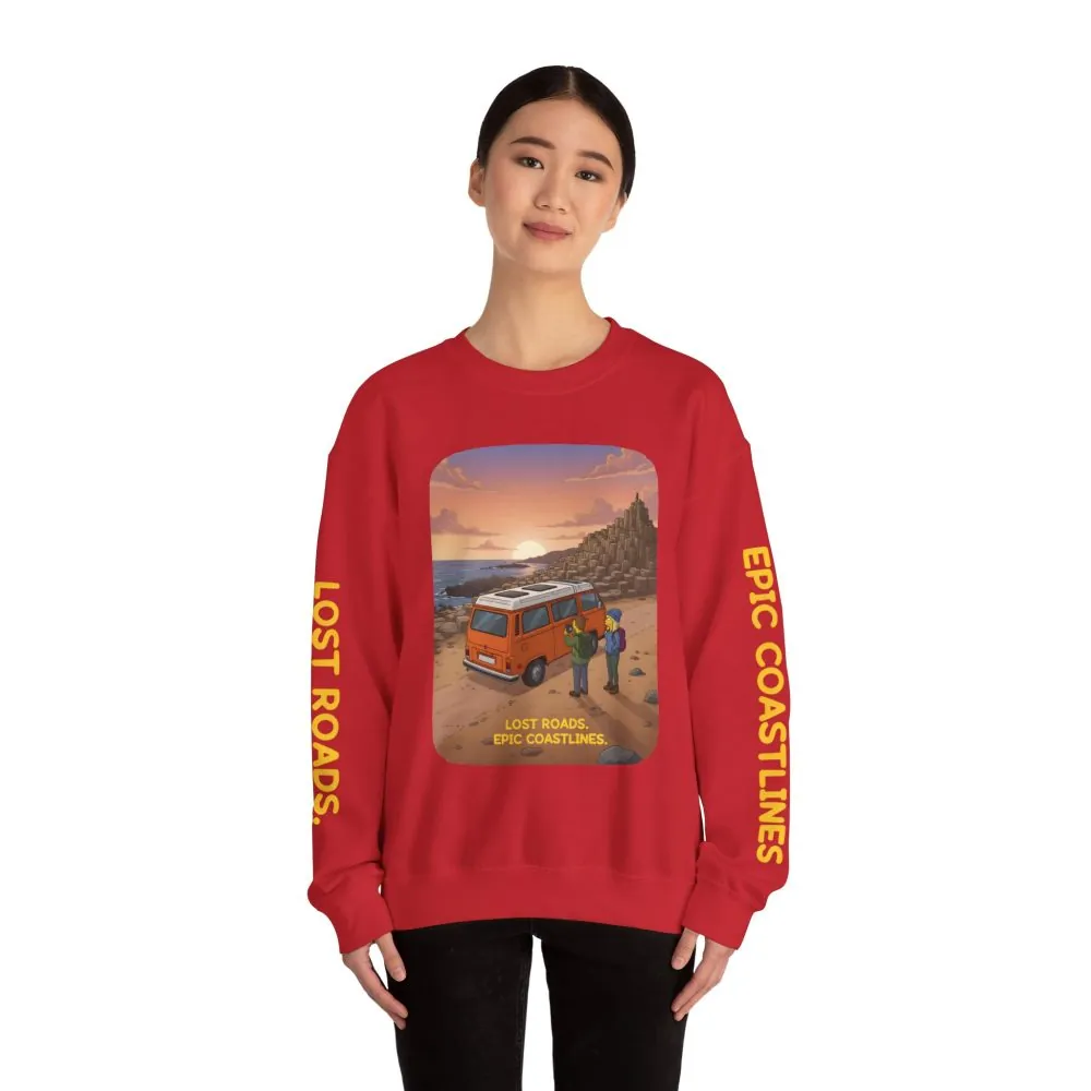 16122354774100138741_2048.jpeg Unisex Heavy Blend™ Crewneck Sweatshirt — "Lost Roads Epic Coastlines" Design Sitcom-Line