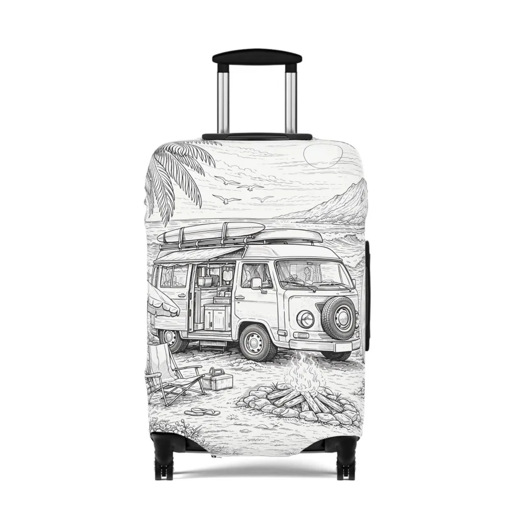 16126529682797524889_2048.jpeg Luggage Cover — Adventure Camper Sketch Travel Suitcase
