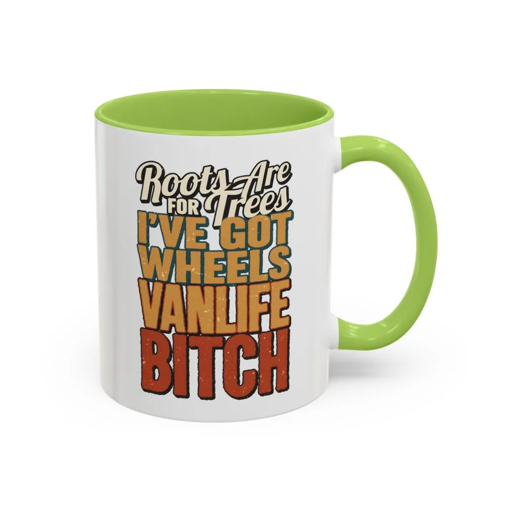 Accent Coffee Mug (11, 15oz) — "Roots Are For Trees" Design F**K-Line