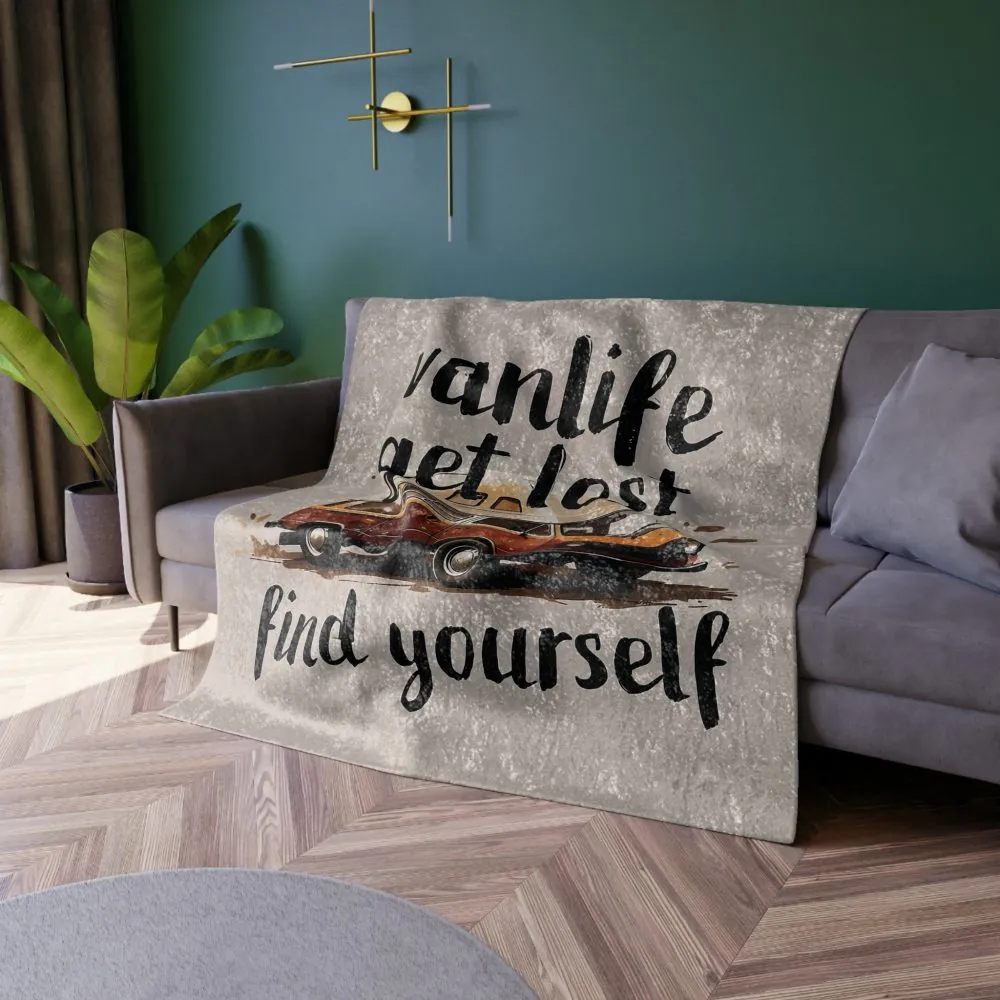 16146284373350078818_2048.jpeg Crushed Velvet Blanket — "Vanlife Get Lost Find Yourself" Cozy Camper Throw