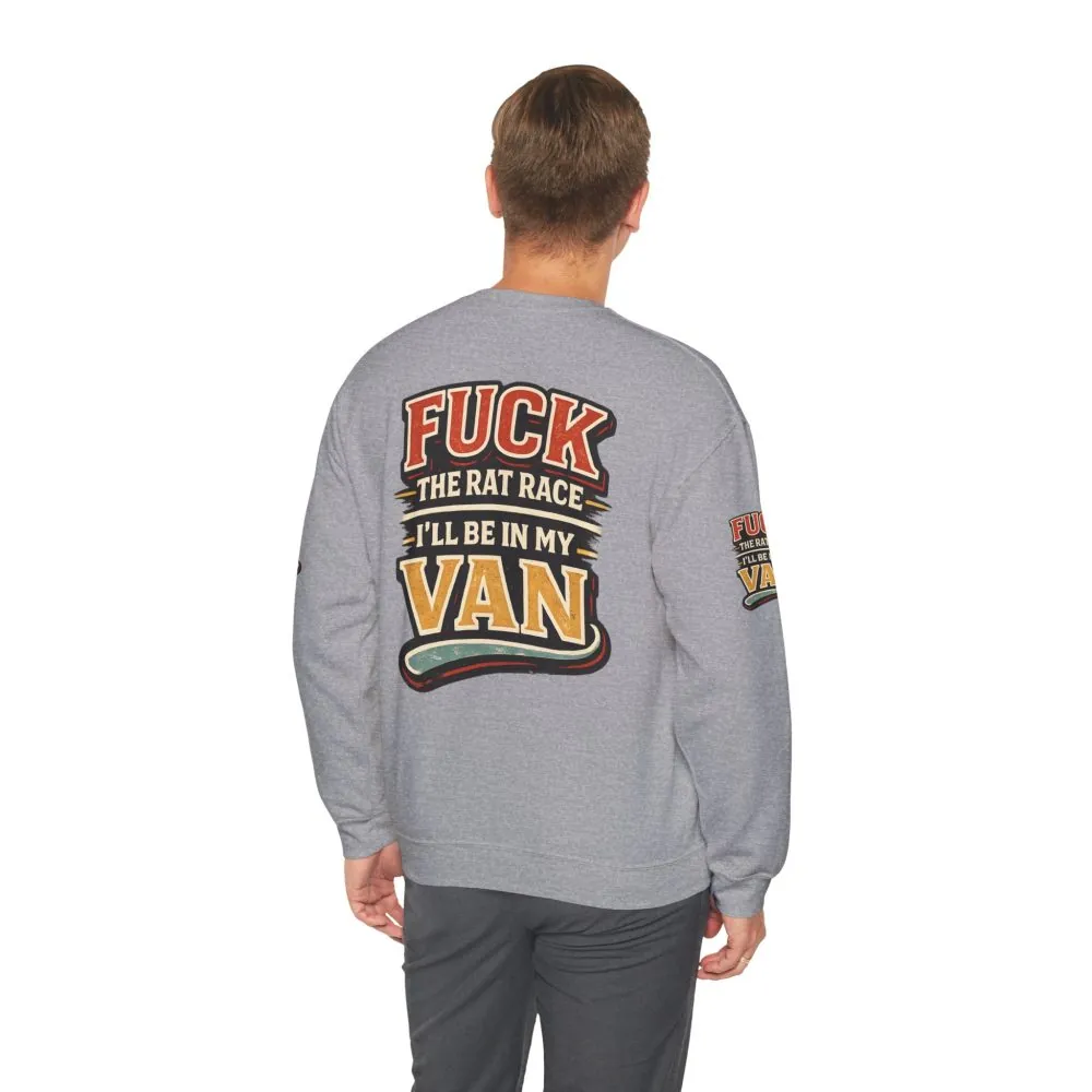 Unisex Heavy Blend™ Crewneck Sweatshirt — "Fuck The Rat Race" Design F**K-Line