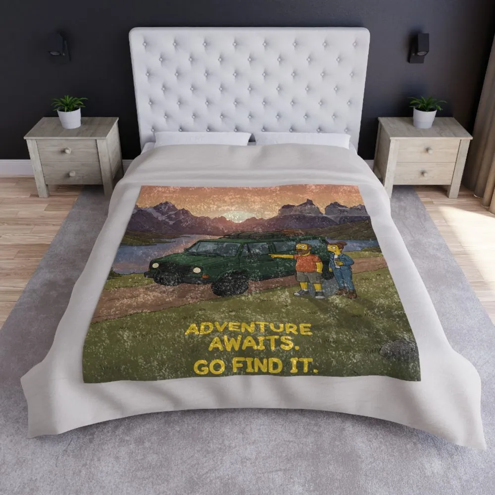 16157002368130060949_2048.jpeg Crushed Velvet Blanket —"Adventure Awaits-Go Find It" Design Sitcom-Line (Campervan)