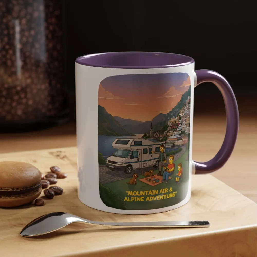 Accent Coffee Mug (11, 15oz) — "Mountain Air-Alpine Adventure" Design Sitcom-Line