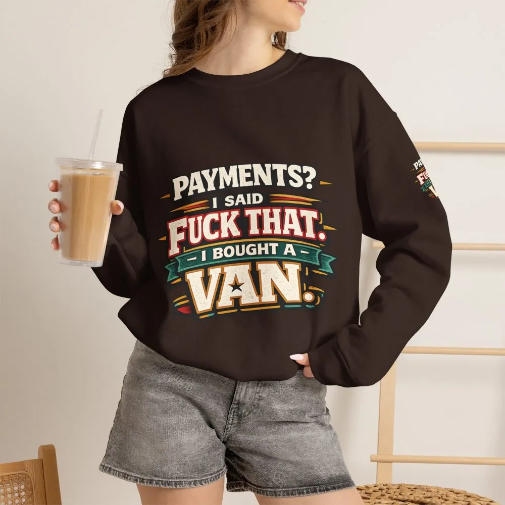 Unisex Heavy Blend™ Crewneck Sweatshirt — "Payments?I Said" Design F**K-Line