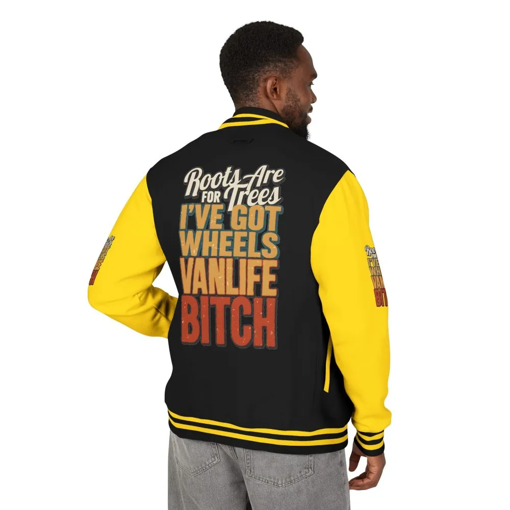 16164320758512549484_2048.jpeg Unisex Heavyweight Letterman Jacket — "Roots Are For Trees" Design F**K-Line