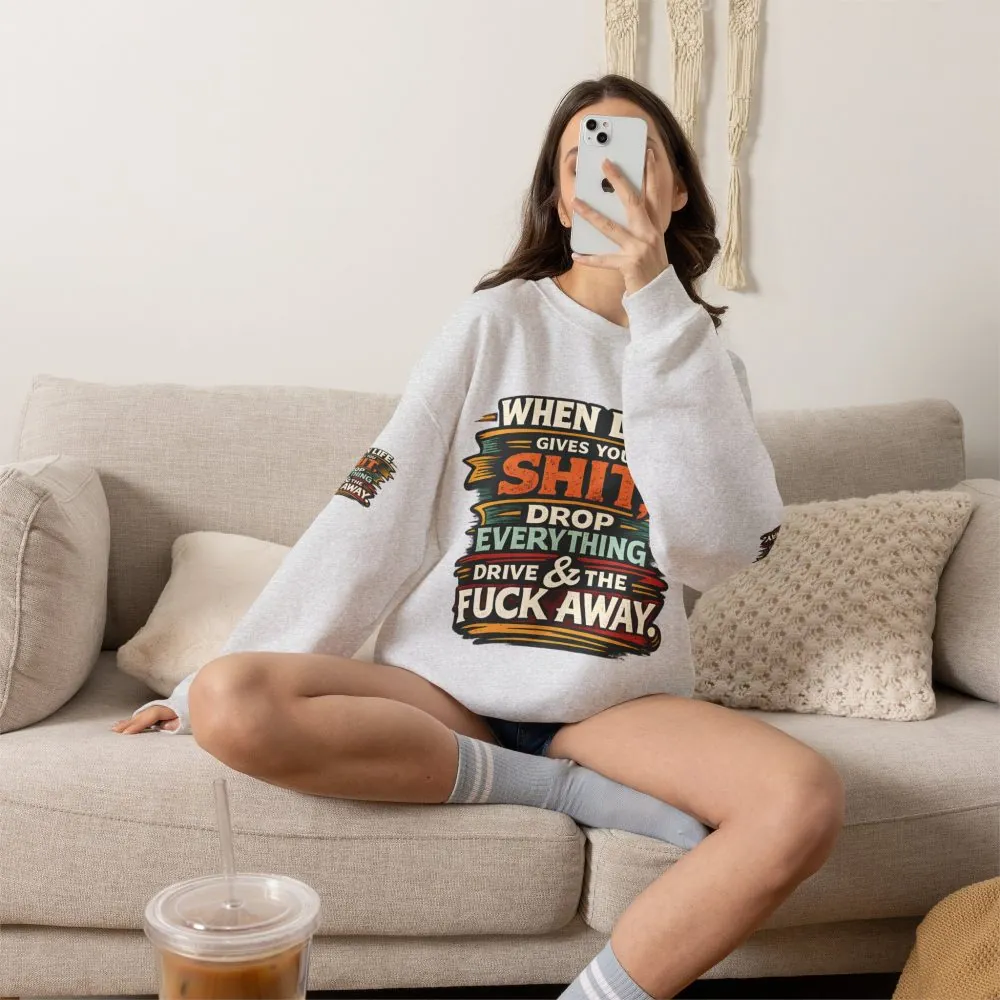 16170203639369167085_2048.jpeg Unisex Heavy Blend™ Crewneck Sweatshirt — "When Live Gives You Shit" Design F**K-Line