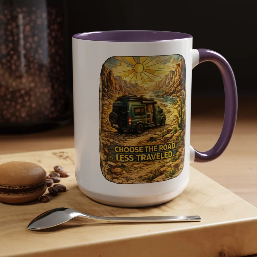 16170554522473325525_2048.jpeg Accent Coffee Mug (11, 15oz) — "Choose The Road Less Traveled" Design Cubic-Line