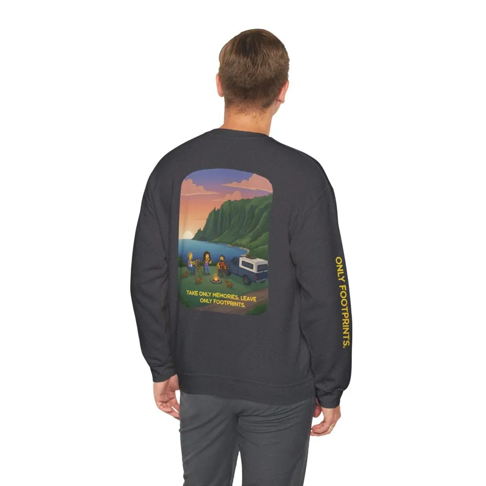 16181342138203472142_2048.jpeg Unisex Heavy Blend™ Crewneck Sweatshirt — "Take Only Memories-Leave Only Footprints" Design Sitcom-Line