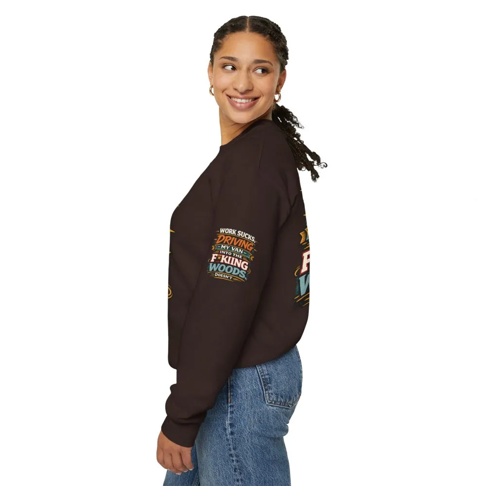 16182499614631283714_2048.jpeg Unisex Heavy Blend™ Crewneck Sweatshirt — "Work Sucks" Design F**K-Line