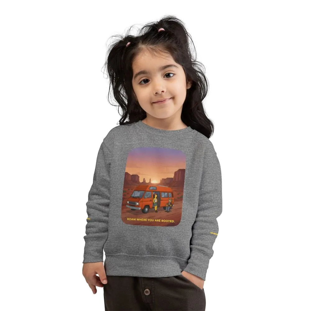 16205157079222383808_2048.jpeg Toddler Sweatshirt - "Roam Where You Are Rooted" (Design Sitcom-Line)