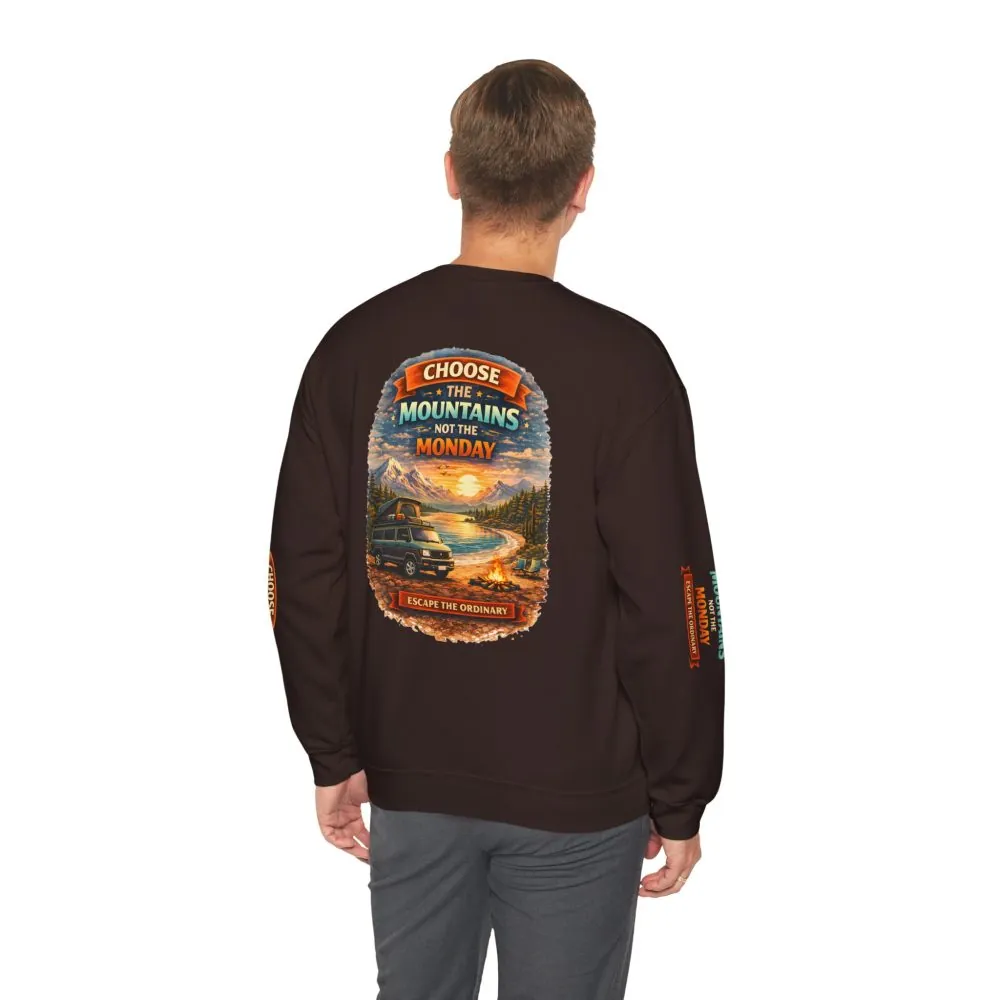 16207662396727086316_2048.jpeg Unisex Heavy Blend™ Crewneck Sweatshirt — "Choose The Mountens" Design Scenic-Line