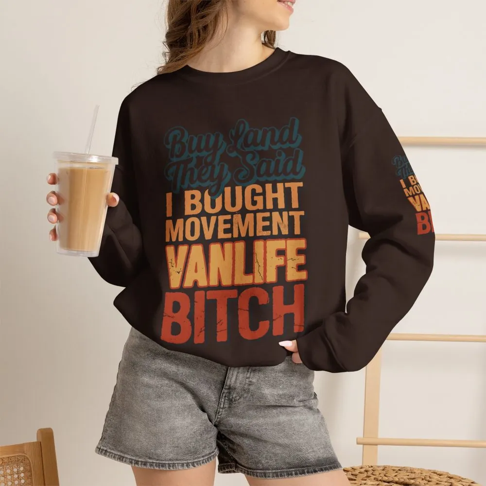 16207912414612860511_2048.jpeg Unisex Heavy Blend™ Crewneck Sweatshirt — "Buy Land They Said" Design F**K-Line