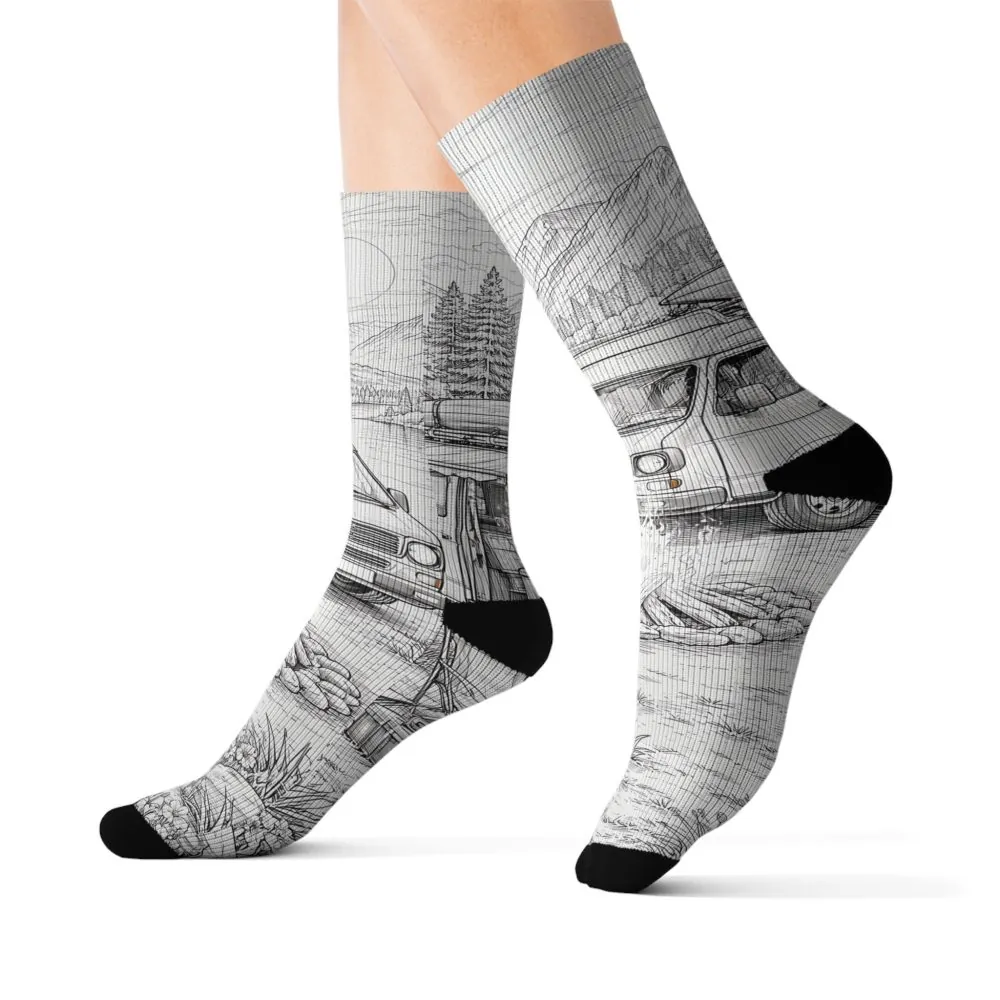 16230481371712087824_2048.jpeg Sublimation Socks — Retro Camper Roadtrip Crew Socks