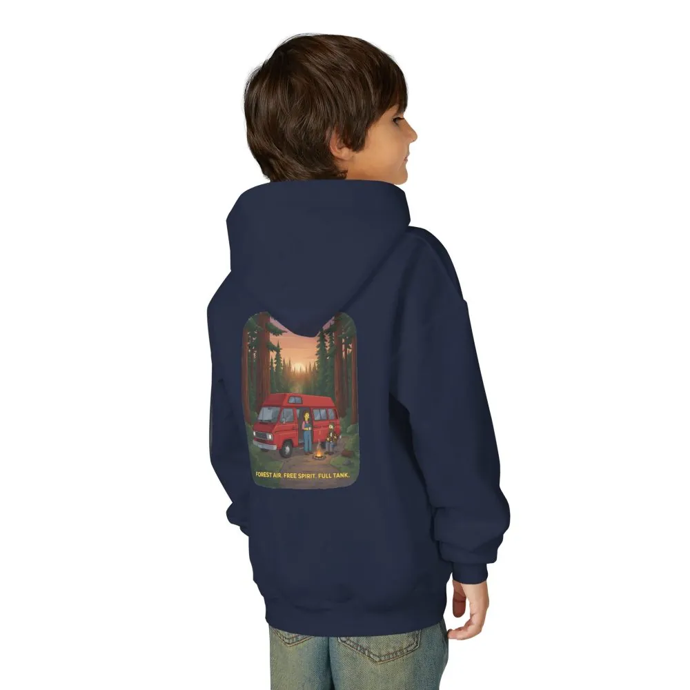 Youth Hoodie(Gildan) – "Forest Air Free Spirit Full Tank" (Design Sitcom-Line)