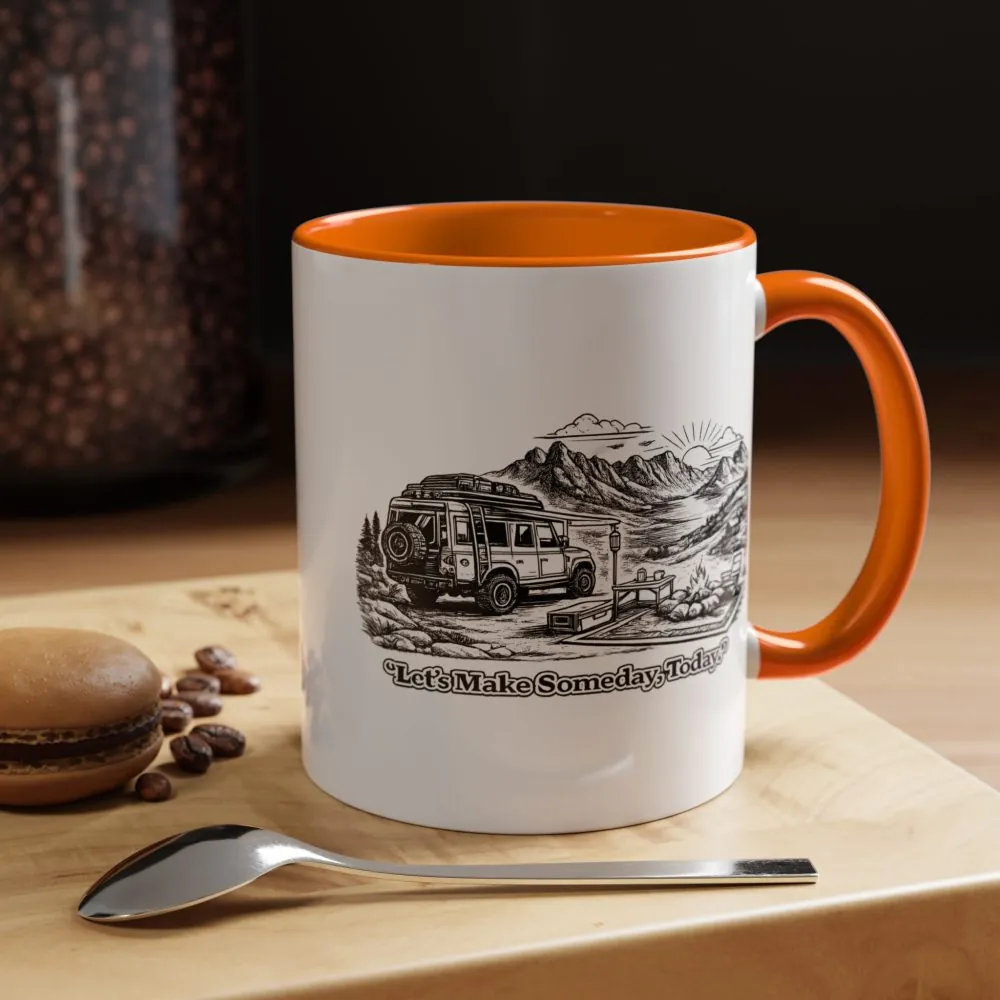 16243306450889985087_2048.jpeg Accent Coffee Mug (11, 15oz) — "Lets make Someday, Today?" Design Minimal-Line
