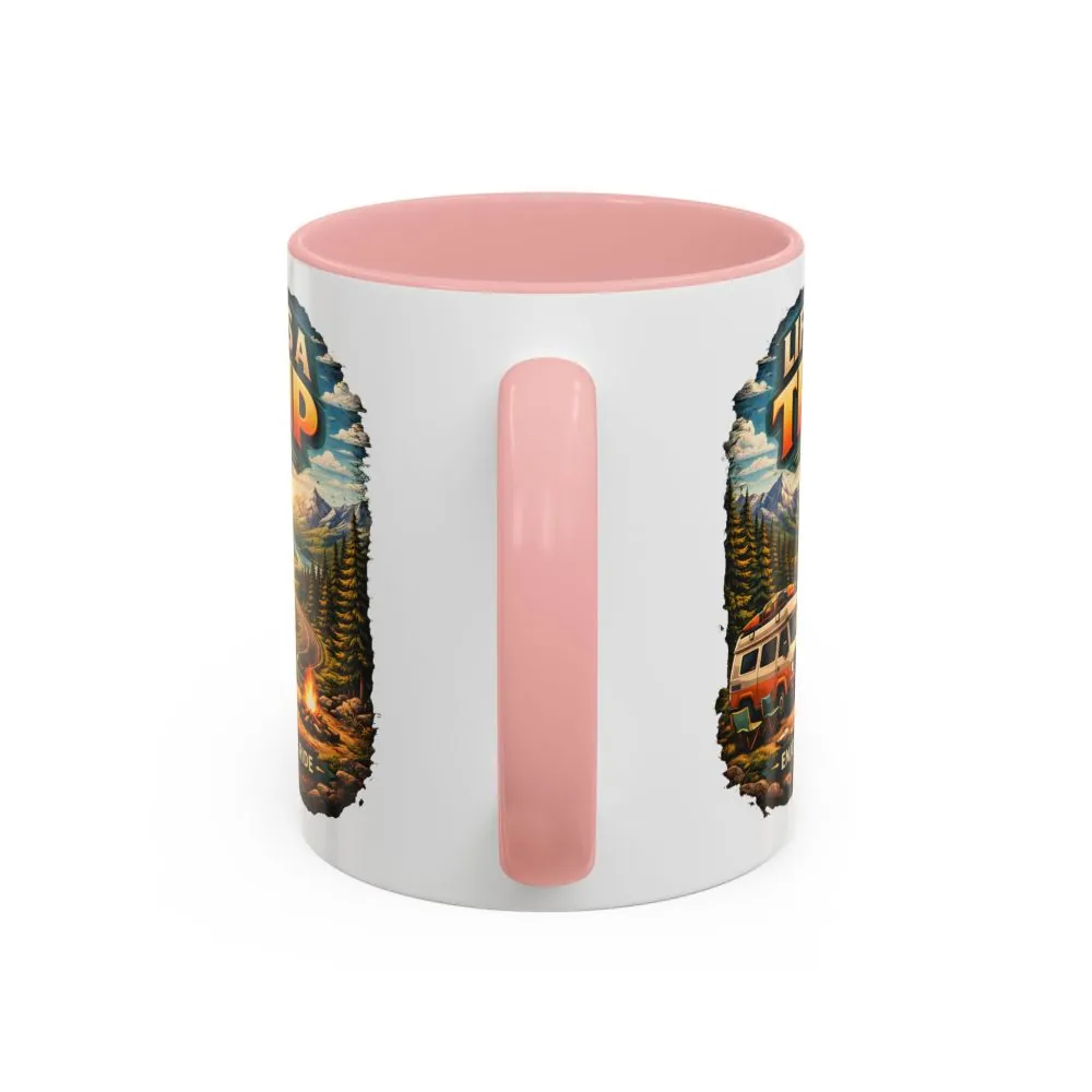 Accent Coffee Mug (11, 15oz) — "Life s A Trip" Design Scenic-Line