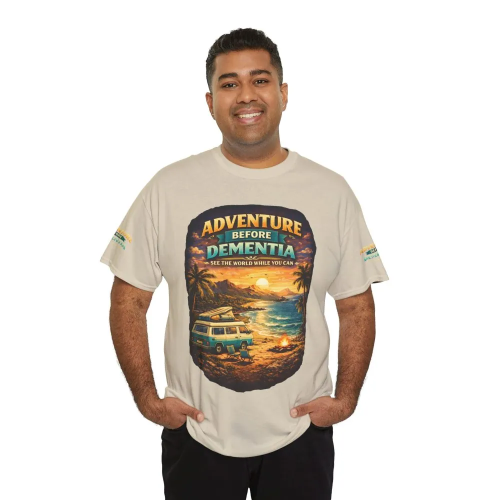 16258162086223761526_2048.jpeg Unisex Heavy Cotton Tee — "Adventure Before Dementia" Design Scenic-Line