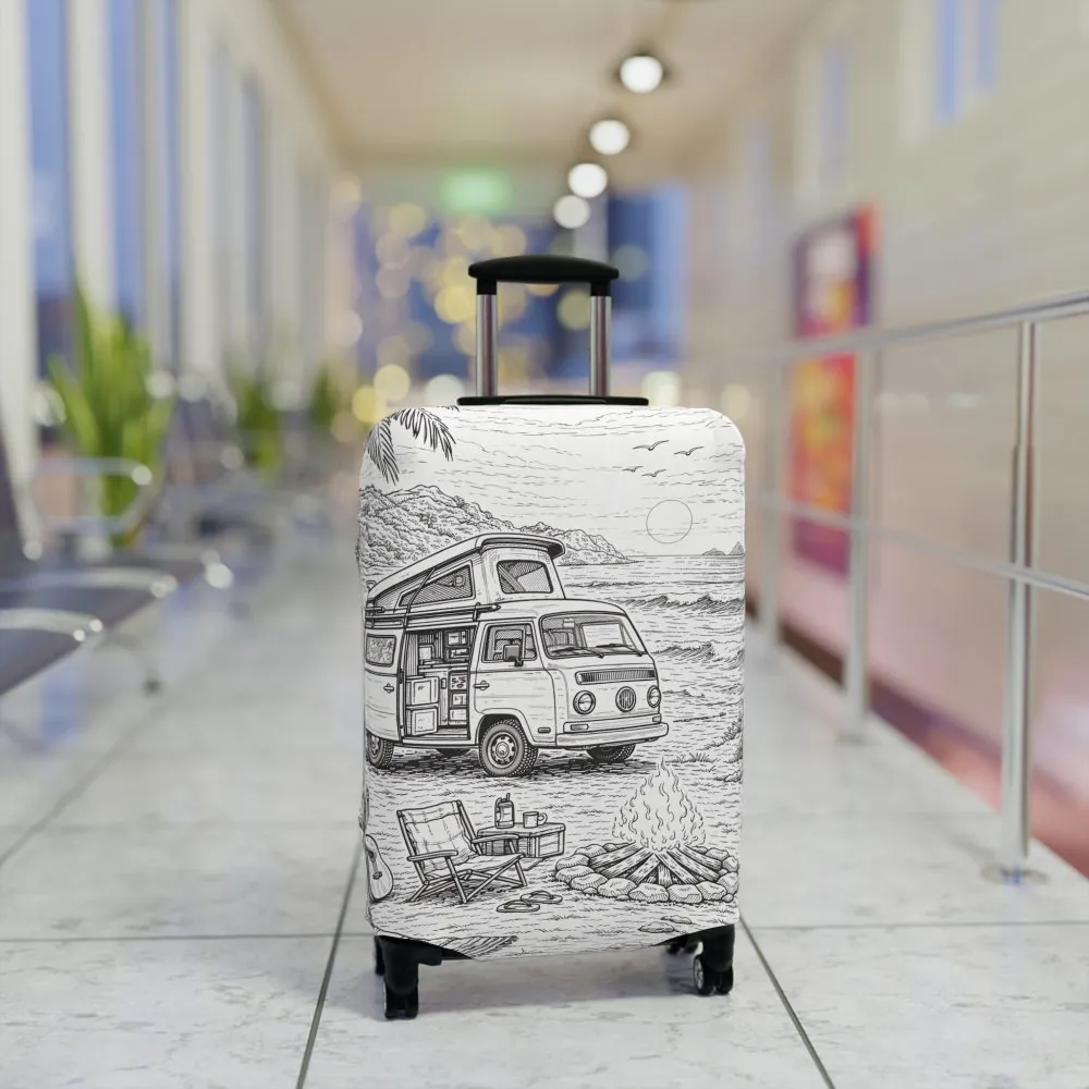 16262802916455815992_2048.jpeg Luggage Cover — Adventure Camper Sketch Travel Suitcase
