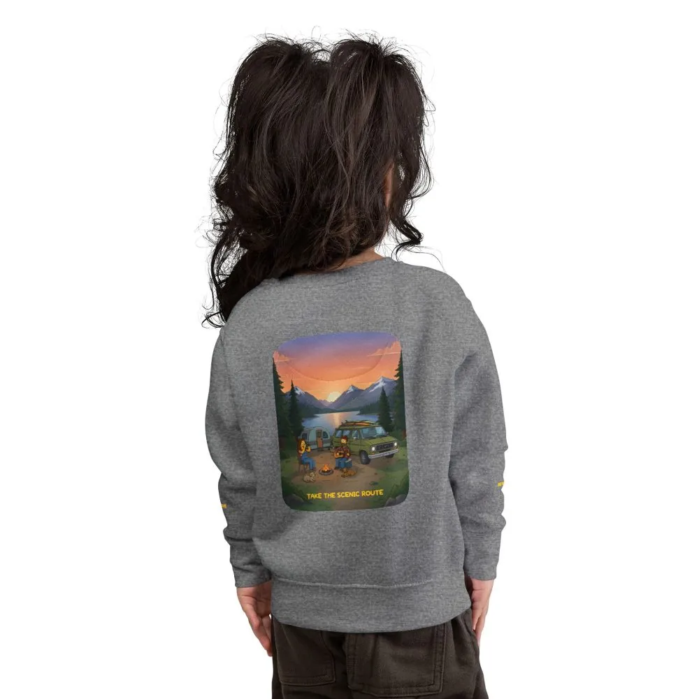 16264006945594792371_2048.jpeg Toddler Sweatshirt - "Take The Scenic Route" (Design Sitcom-Line)