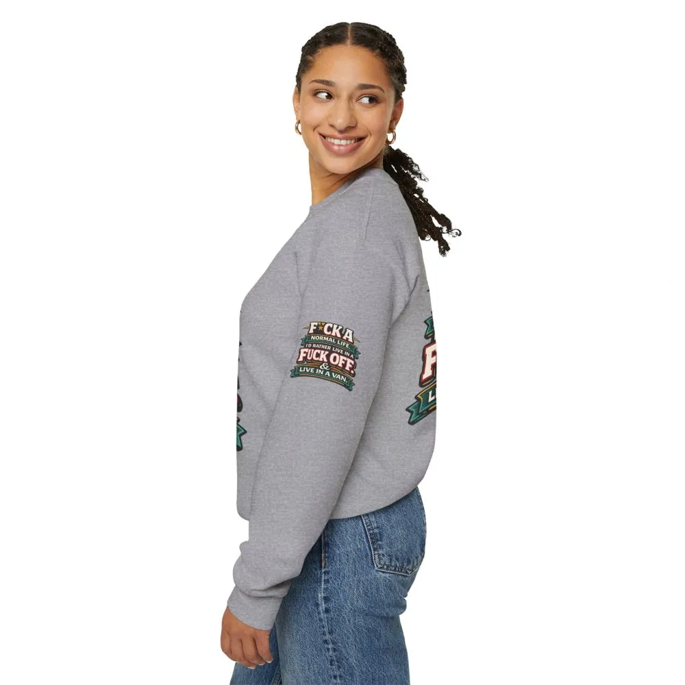 16274222229784563495_2048.jpeg Unisex Heavy Blend™ Crewneck Sweatshirt — "Fuck A Normal Life" Design F**K-Line
