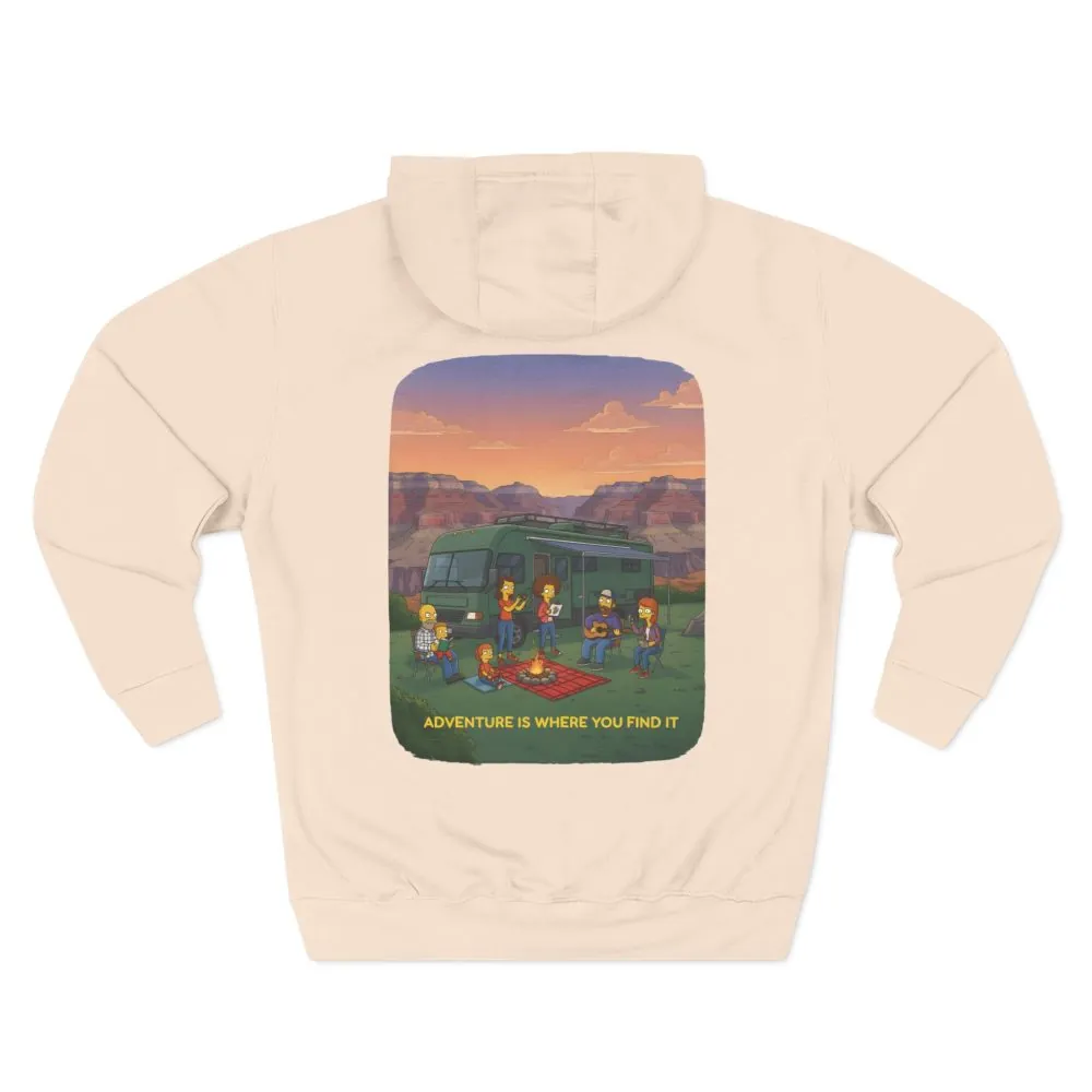 16280745010642513961_2048.jpeg Three-Panel Fleece Hoodie - "Adventure Is Where You Find It" Design Sitcom-Line