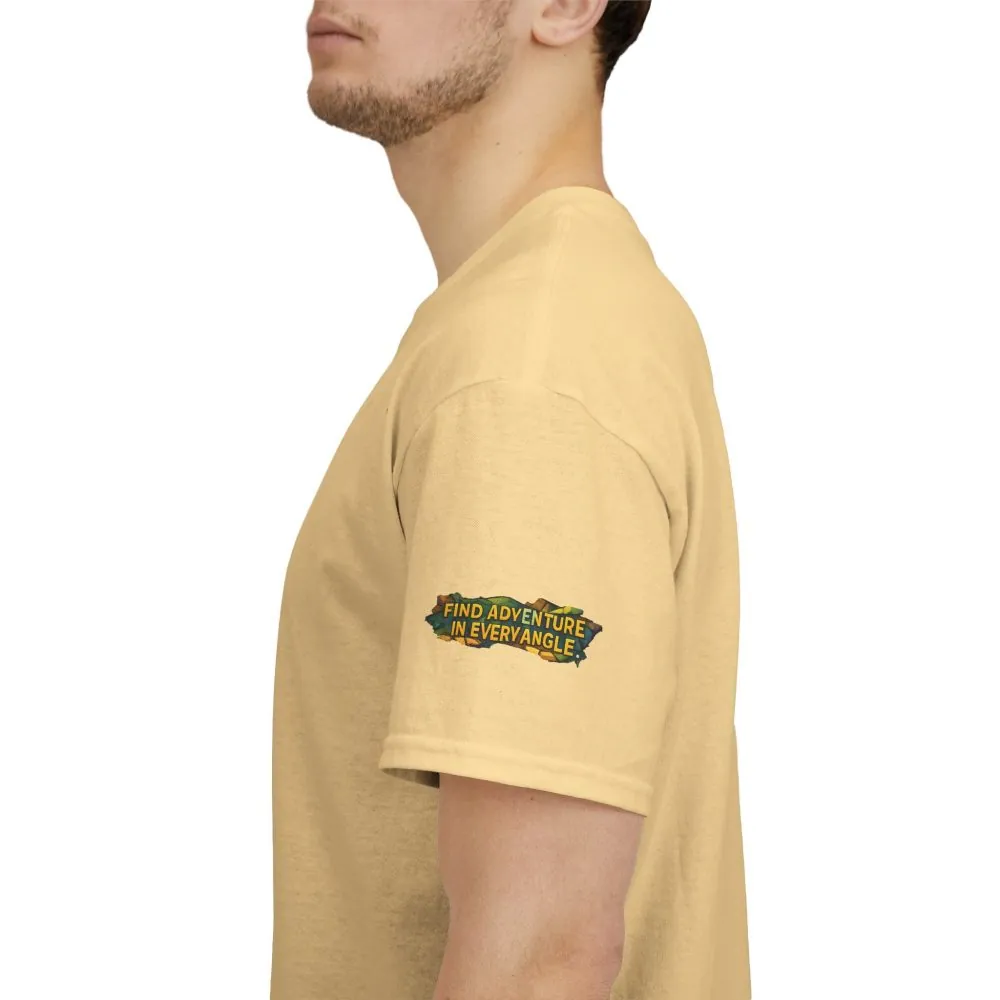 16282106099277874309_2048.jpeg Unisex Heavy Cotton Tee — "Find Adventure In Every Corner" Design Cubic-Line