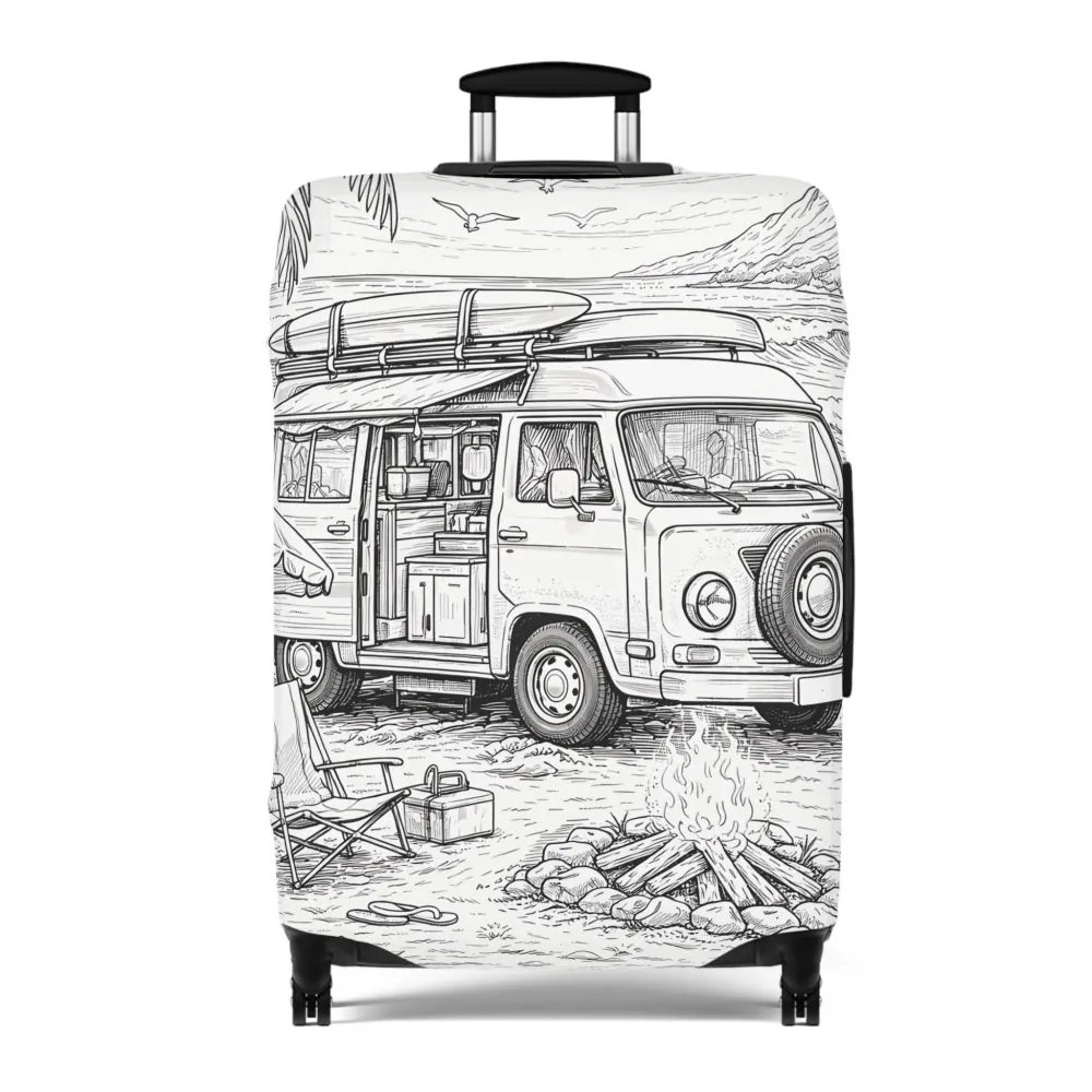 16286060802663424178_2048.jpeg Luggage Cover — Adventure Camper Sketch Travel Suitcase