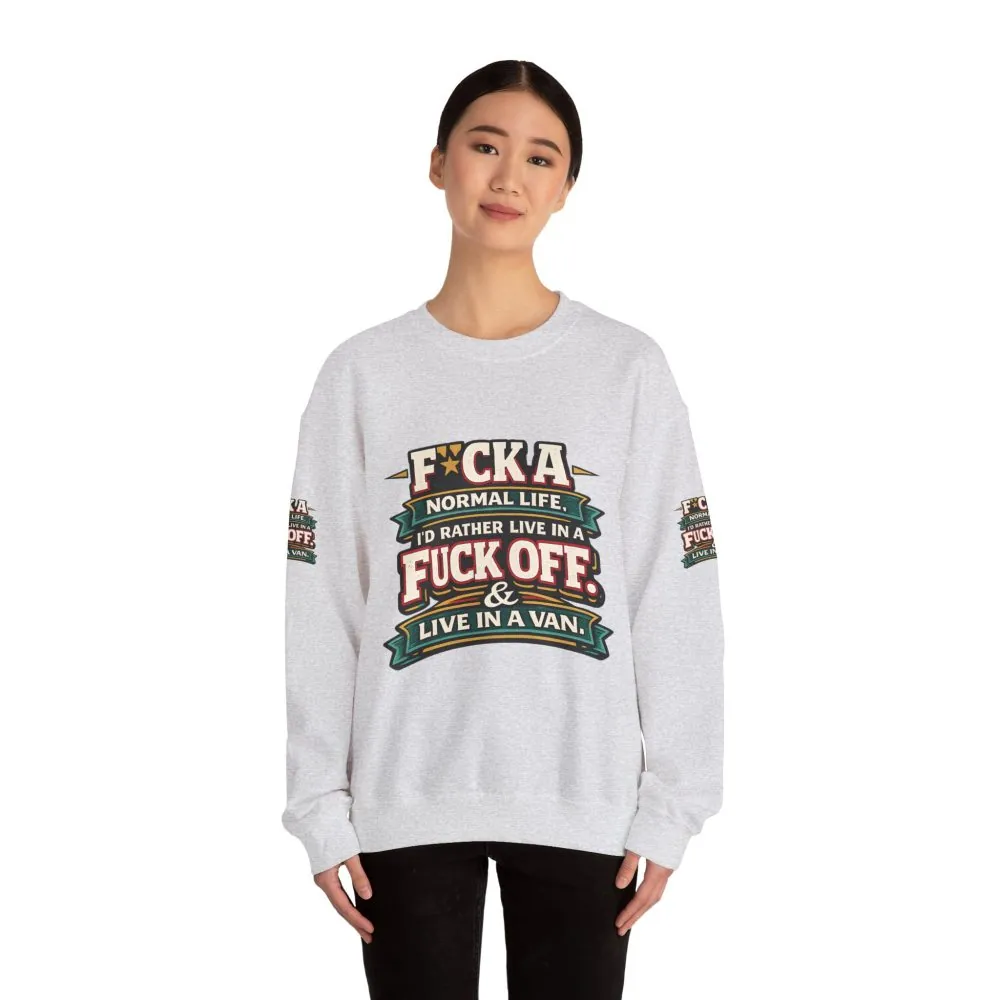 16304999033595098422_2048.jpeg Unisex Heavy Blend™ Crewneck Sweatshirt — "Fuck A Normal Life" Design F**K-Line