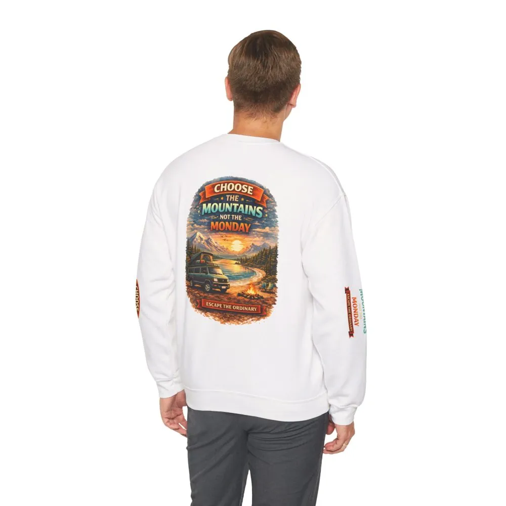 16311634083234001620_2048.jpeg Unisex Heavy Blend™ Crewneck Sweatshirt — "Choose The Mountens" Design Scenic-Line