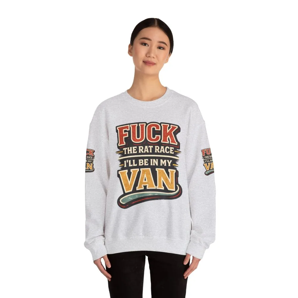 Unisex Heavy Blend™ Crewneck Sweatshirt — "Fuck The Rat Race" Design F**K-Line