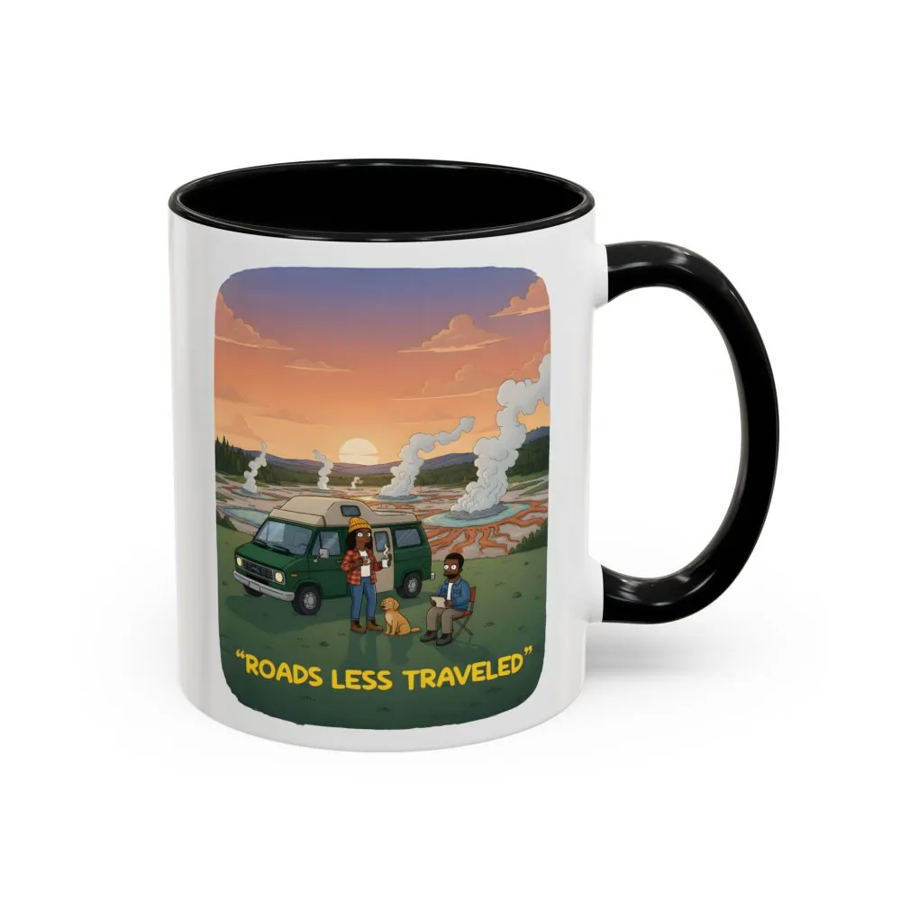 Accent Coffee Mug (11, 15oz) — "Roads Less Traveled" Design Sitcom-Line