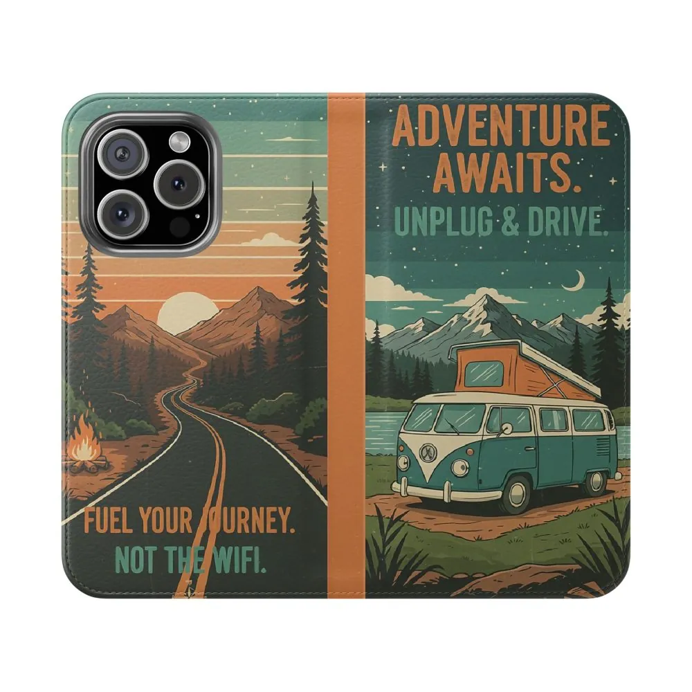 16335655541431922836_2048.jpeg Flip Phone Case — "Adventure Awaits Unplug & Drive" Wallet Case