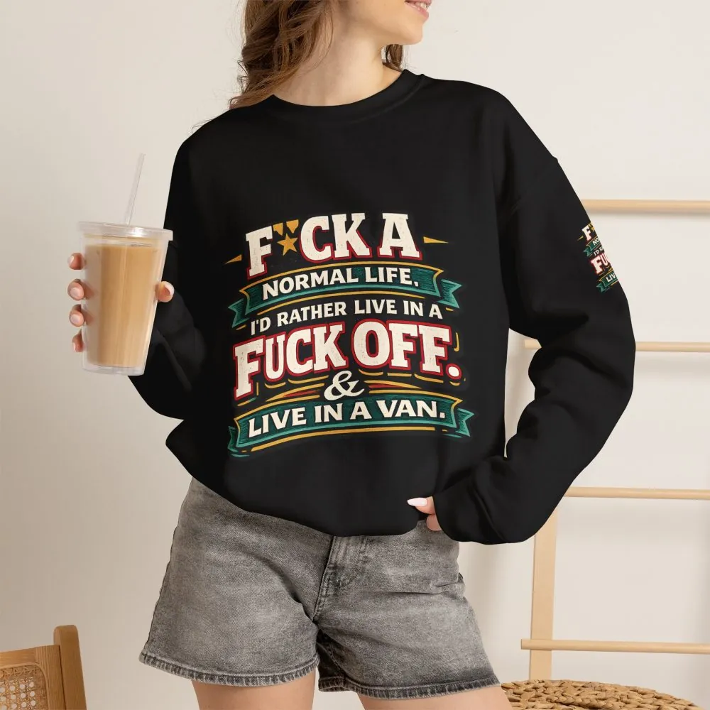 16338091718615940242_2048.jpeg Unisex Heavy Blend™ Crewneck Sweatshirt — "Fuck A Normal Life" Design F**K-Line