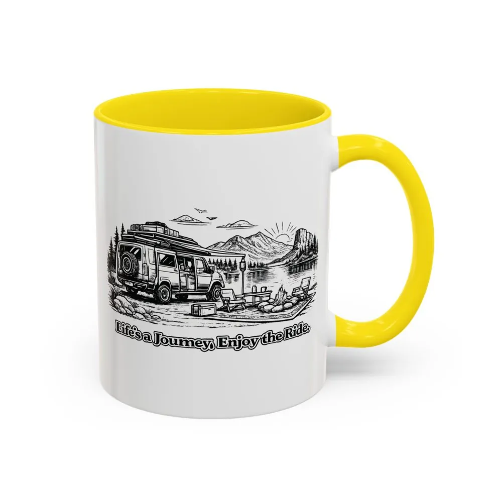 16341899683722117573_2048.jpeg Accent Coffee Mug (11, 15oz) — "Lifes A Journey,Enjoy The Ride" Design Minimal-Line