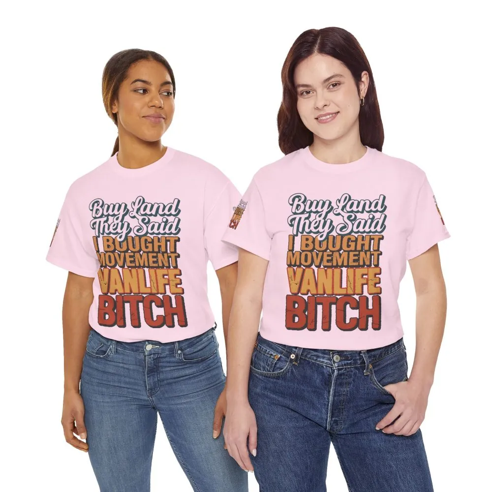 Unisex Heavy Cotton Tee — "Buy Land They Said" Design F**K-Line