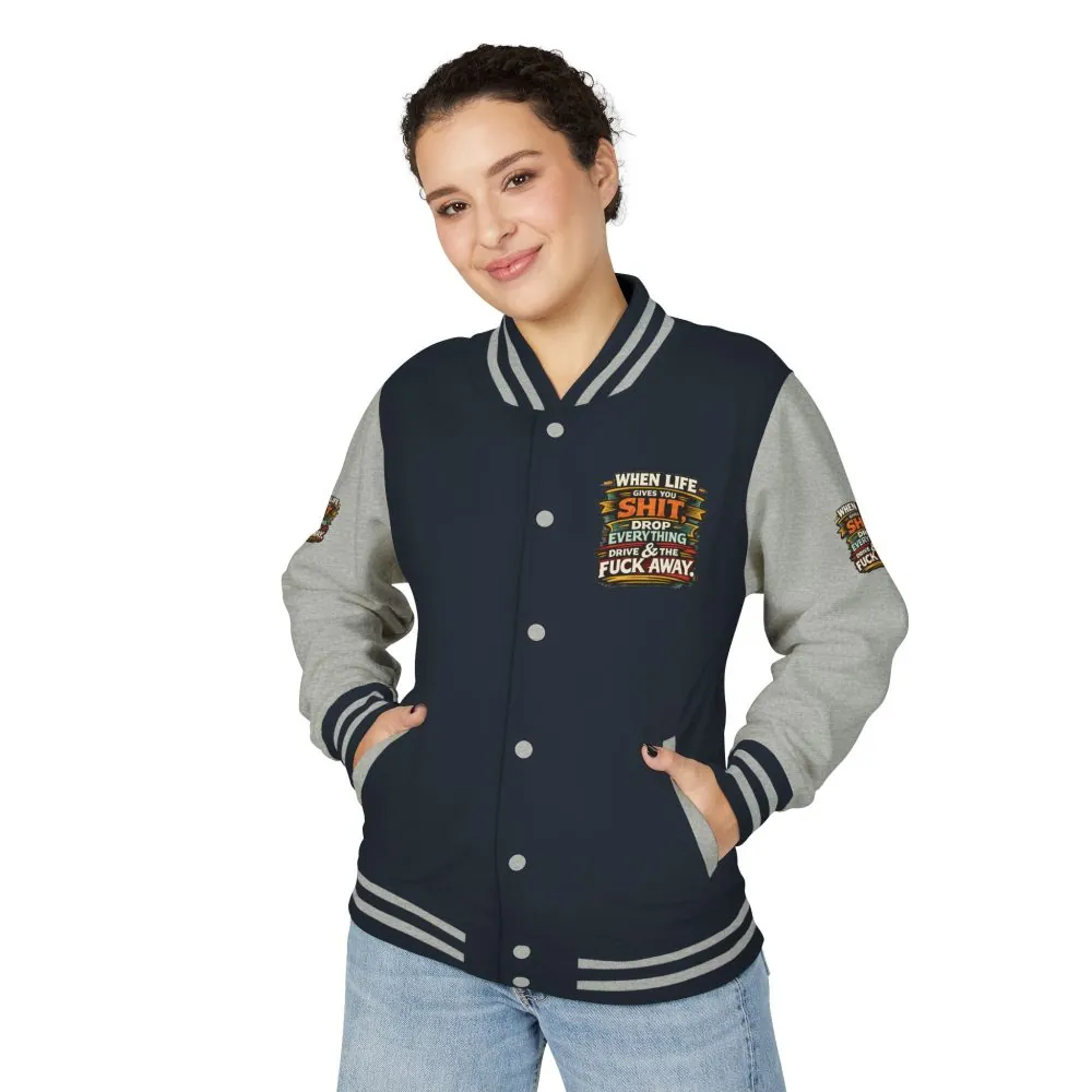 16356986714186920131_2048.jpeg Unisex Heavyweight Letterman Jacket — "When Live Gives You Shit" Design F**K-Line