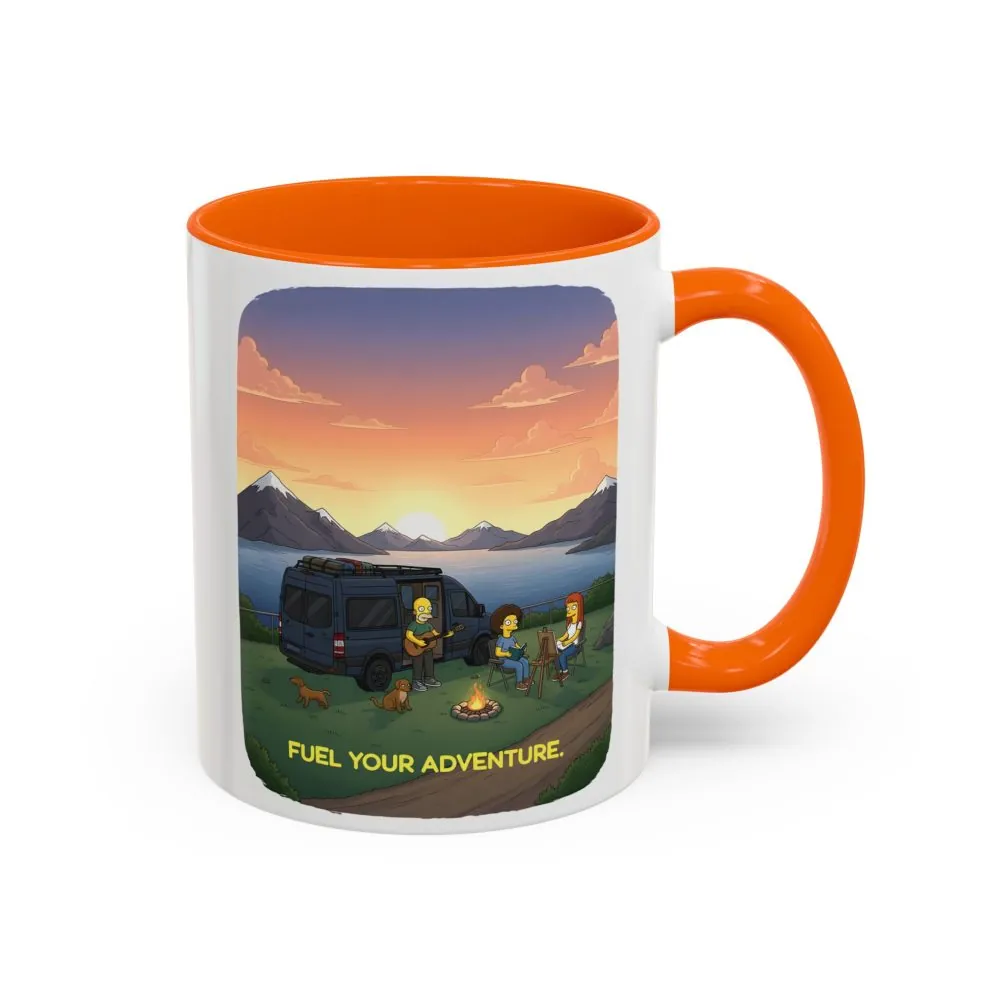 Accent Coffee Mug (11, 15oz) — "Fuel Your Adventure" Design Sitcom-Line
