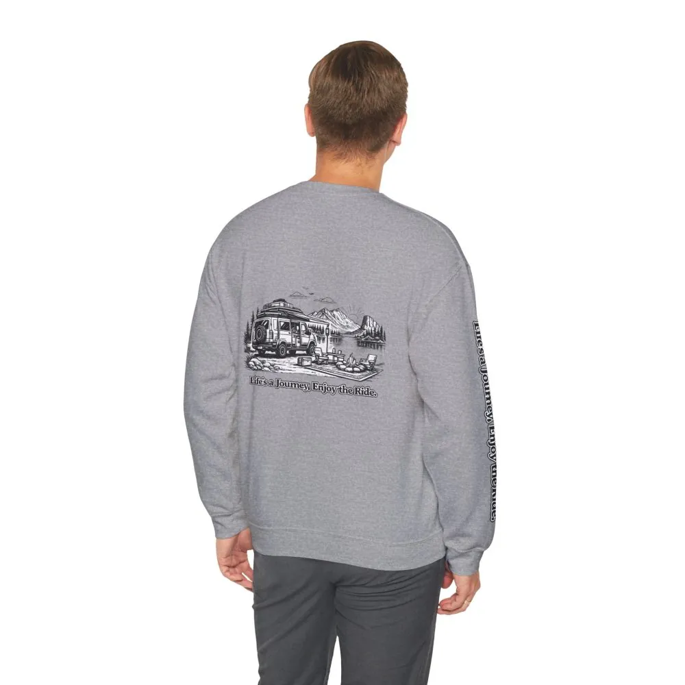 16365855276497715606_2048.jpeg Unisex Heavy Blend™ Crewneck Sweatshirt — "Lifes A Journey,Enjoy The Ride" Design Minimal-Line
