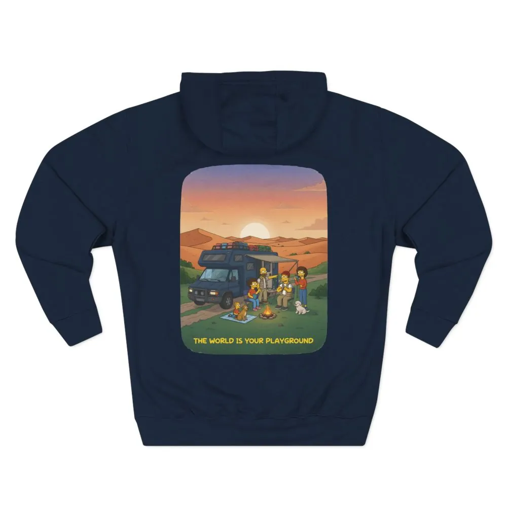 16373697278770821345_2048.jpeg Three-Panel Fleece Hoodie - "The World Is Your playground" Design Sitcom-Line