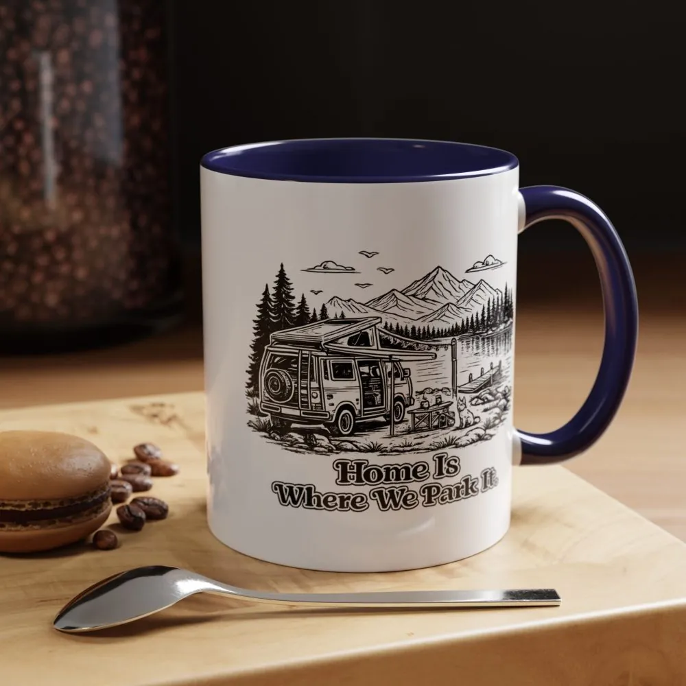 16374663938428579526_2048.jpeg Accent Coffee Mug (11, 15oz) — "Home Is Where You Park It" Design Minimal-Line