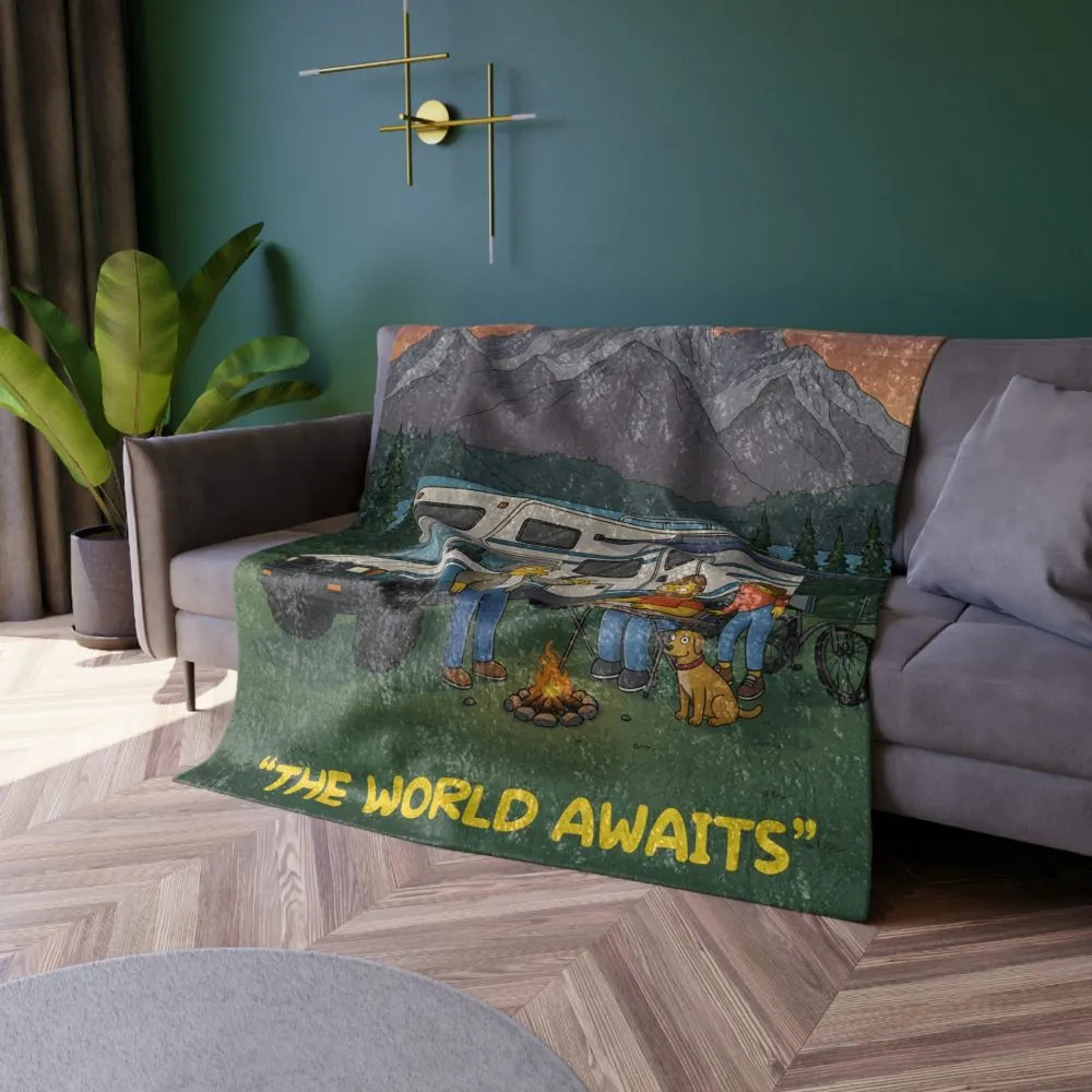 16384790395193161360_2048.jpeg Crushed Velvet Blanket —"The World Awaits" Design Sitcom-Line (Campervan)
