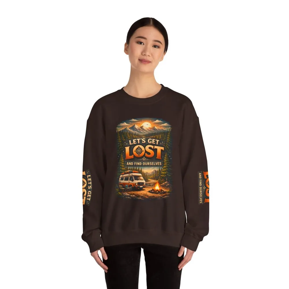 16385416420721681600_2048.jpeg Unisex Heavy Blend™ Crewneck Sweatshirt — "Let´s Get Lost And Found Ourselfs" Design Scenic-Line