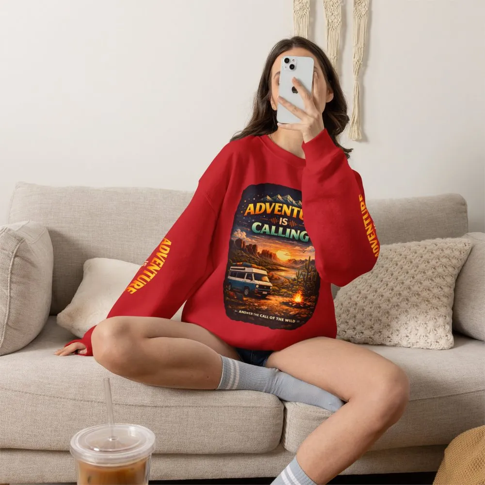 16387508429566472810_2048.jpeg Unisex Heavy Blend™ Crewneck Sweatshirt — "Adventure Is Calling" Design Scenic-Line