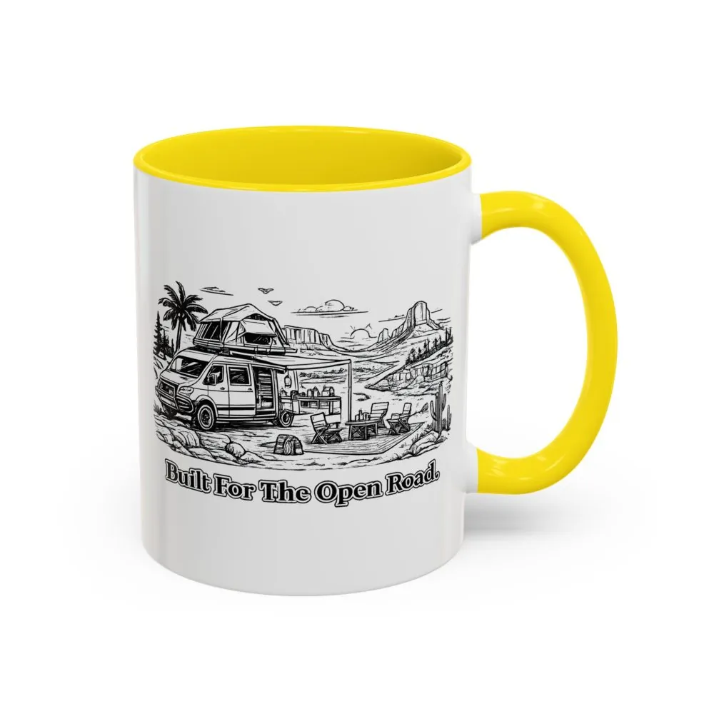 Accent Coffee Mug (11, 15oz) — "Built For The Open Road" Design Minimal-Line