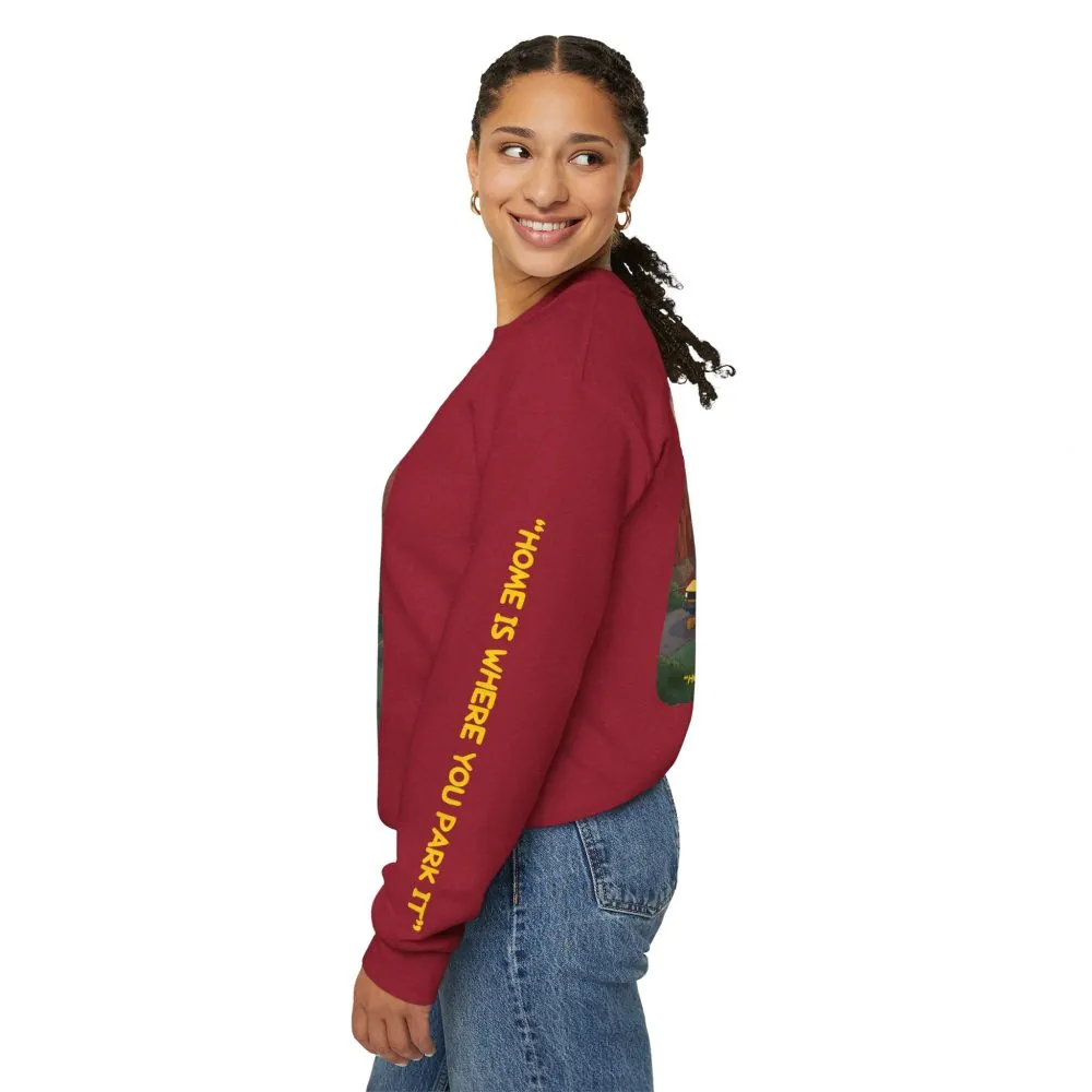 16399167245988657122_2048.jpeg Unisex Heavy Blend™ Crewneck Sweatshirt — "Home Is Where You Park It" Design Sitcom-Line