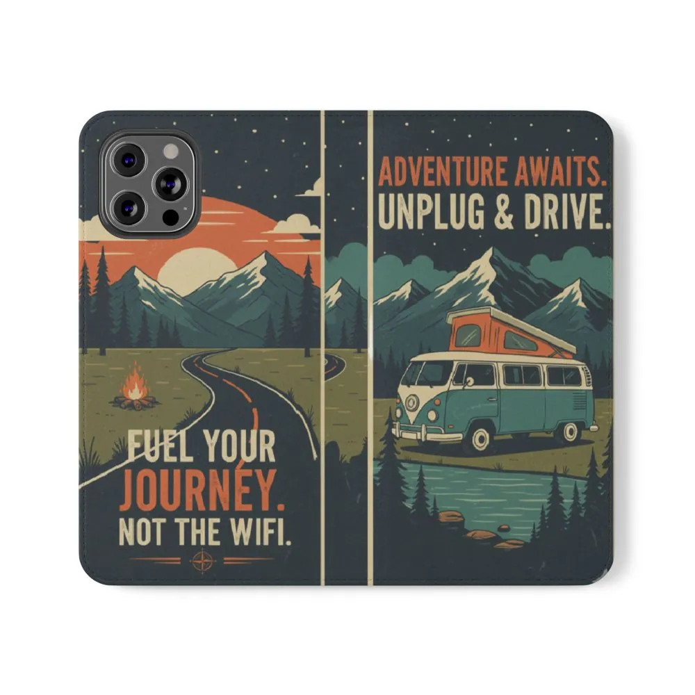 Flip Phone Case — "Fuel Your Journey, Not the Wifi" Wallet Cover