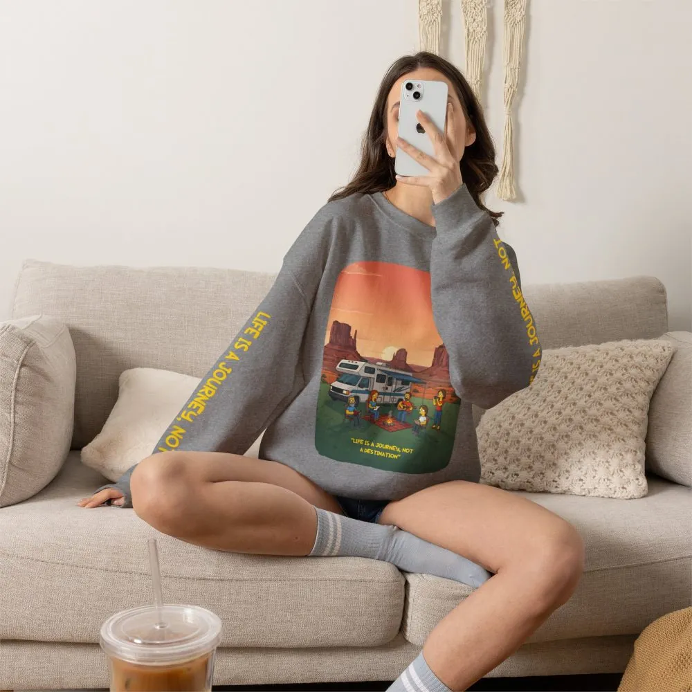 16408342625015299891_2048.jpeg Unisex Heavy Blend™ Crewneck Sweatshirt — "Life Is A Journey-Not A Destination" Design Sitcom-Line