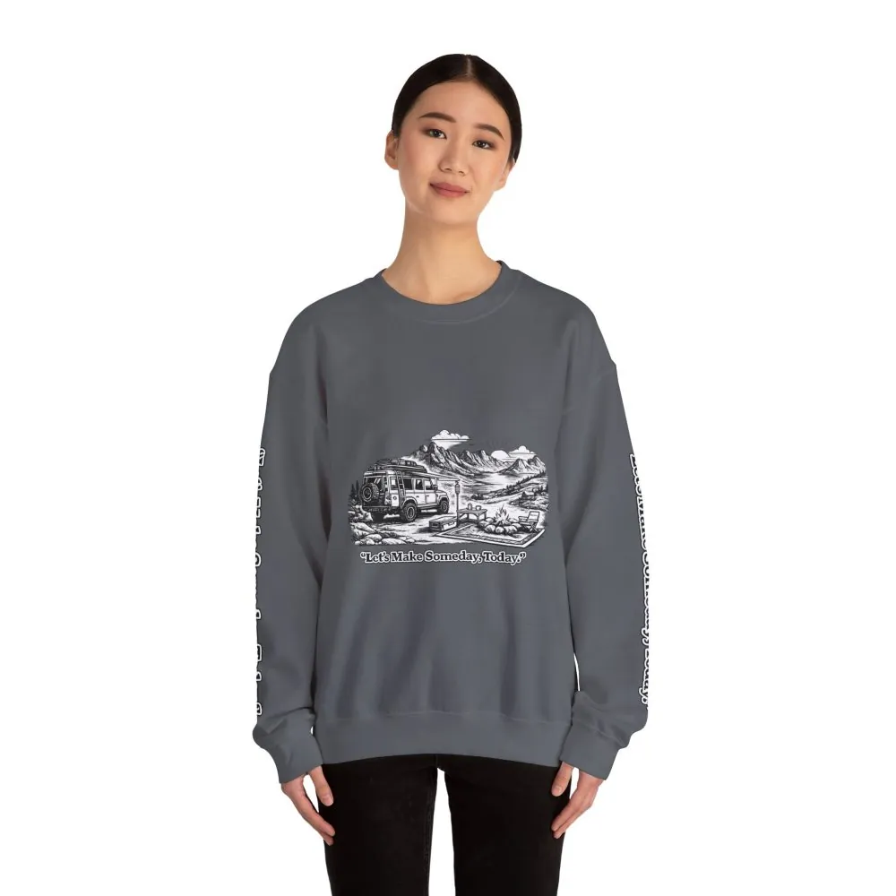 16415531014694618289_2048.jpeg Unisex Heavy Blend™ Crewneck Sweatshirt — "Lets make Someday, Today?" Design Minimal-Line
