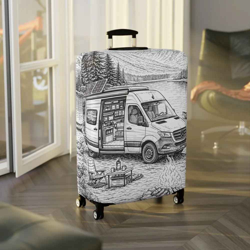 16431959461872610125_2048.jpeg Luggage Cover — Adventure Camper Sketch Travel Suitcase