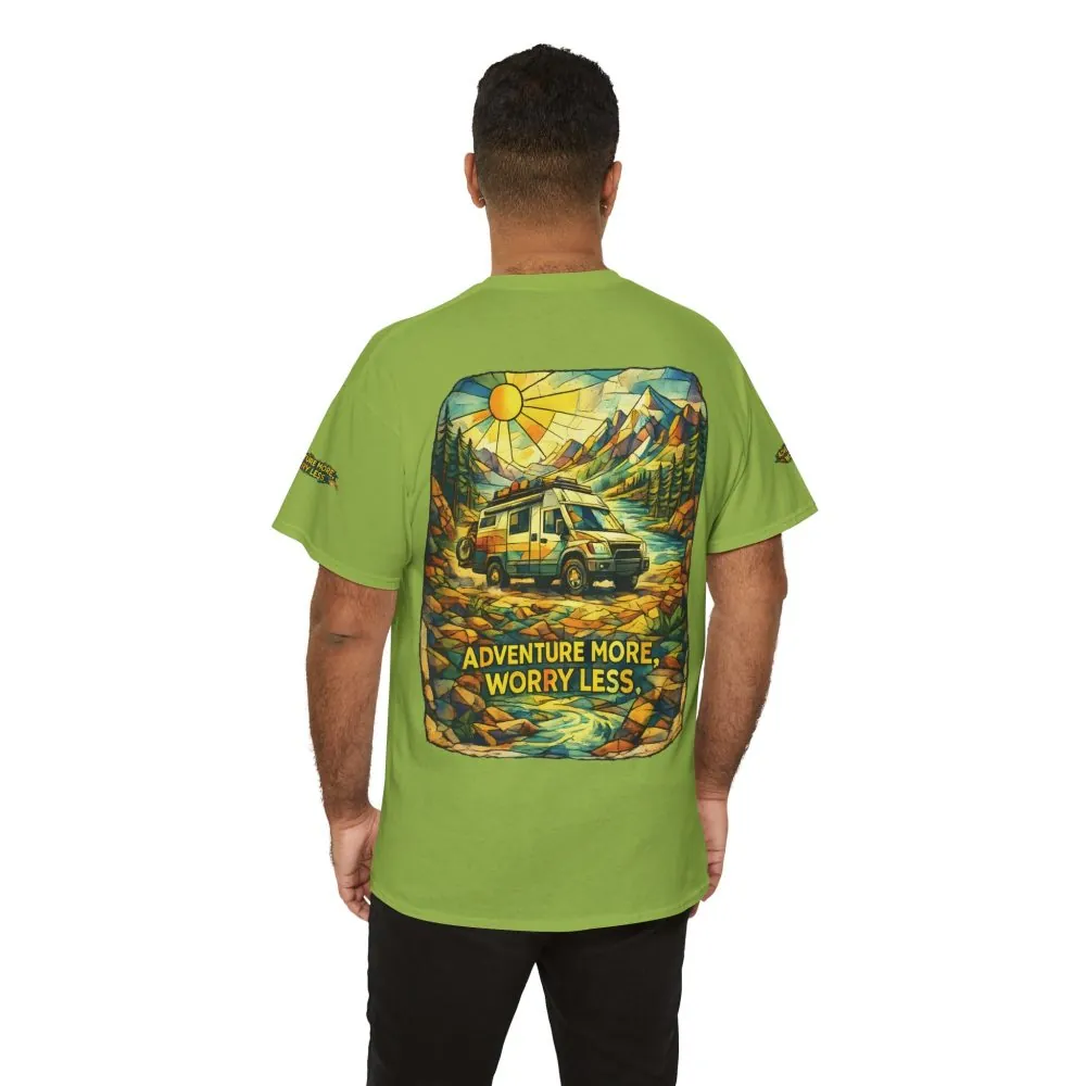 16444150702420037965_2048.jpeg Unisex Heavy Cotton Tee — "Adventure More Worry Less" Design Cubic-Line